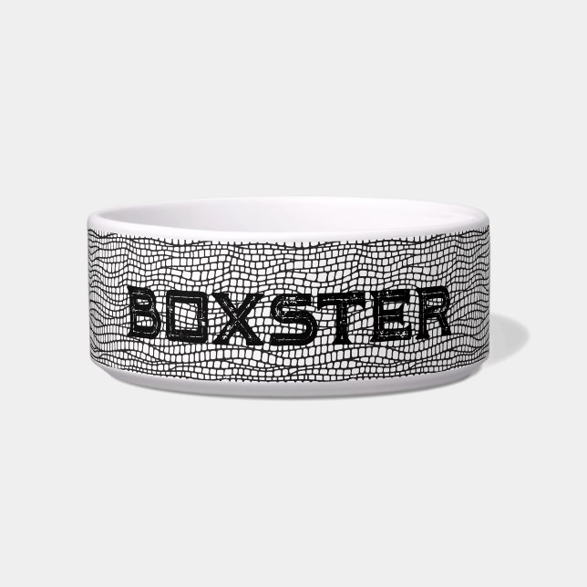 Modern Minimalist black and white Pet Bowl (Front)