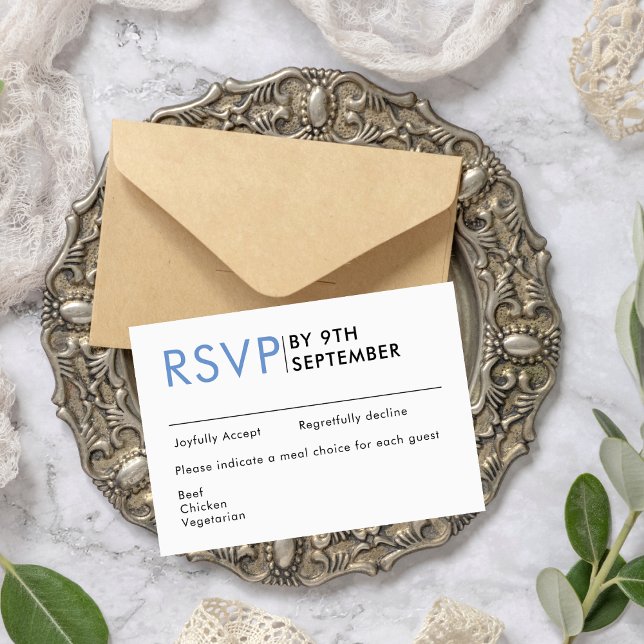Modern Minimalist Black and White RSVP Card (Creator Uploaded)