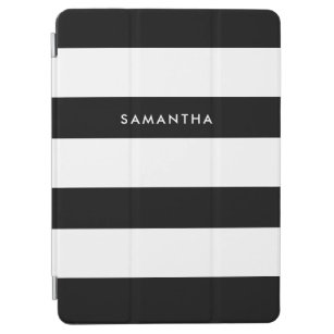 Modern Minimalist Black and White Striped Pattern iPad Air Cover
