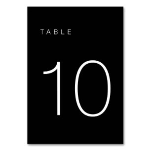 Modern Minimalist Black and White Table Number 10