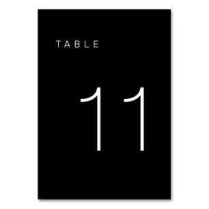 Modern Minimalist Black and White Table Number 11