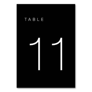 Modern Minimalist Black and White Table Number 11