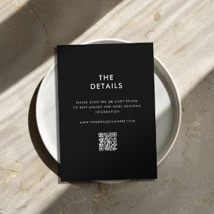 Modern Minimalist Black and White Wedding Enclosure Card