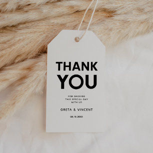 Modern minimalist Black and white wedding favour Gift Tags
