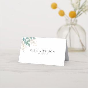 Modern Minimalist Black and White Wedding Place Card