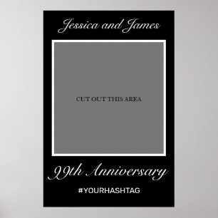 Modern Minimalist Black Anniversary Photo Prop Poster