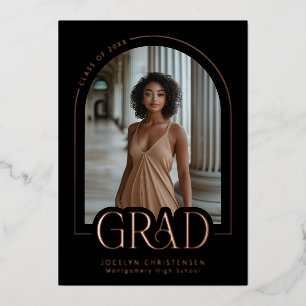 Modern Minimalist Black Arch Photo Graduation Real