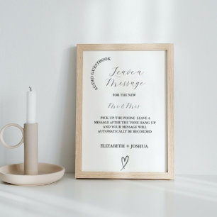 Modern Minimalist Black Audio Guestbook Sign