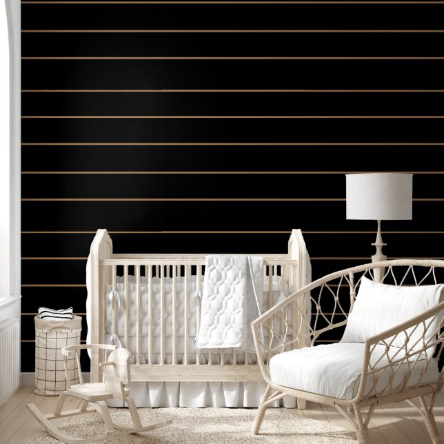 Modern Minimalist Black Background Stripe  Wallpaper (Kids)