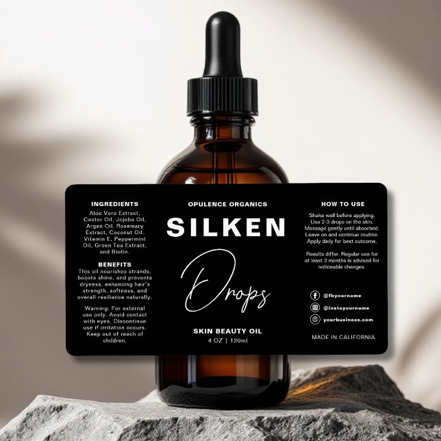 Modern Minimalist Black Beauty Cosmetic Bottle  (Creator Uploaded)