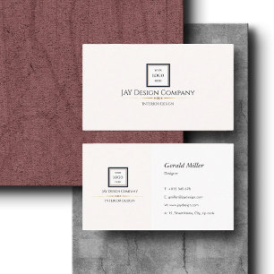Modern Minimalist Black Border Corporate Logo Business Card