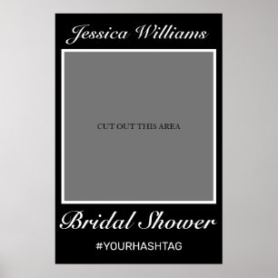 Modern Minimalist Black Bridal Shower Photo Prop Poster