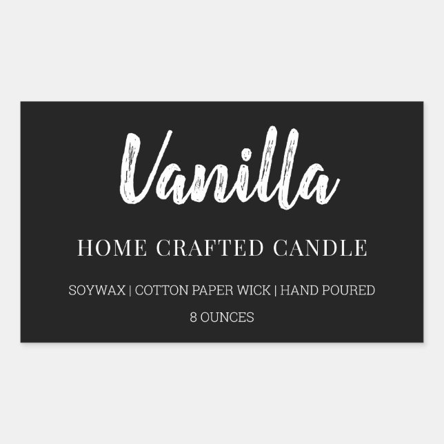 Modern Minimalist Black Candle Label (Front)