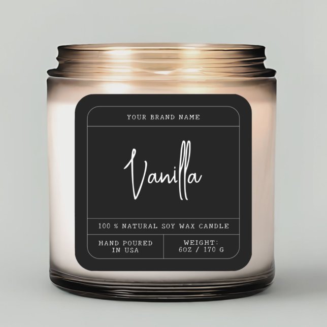 Modern minimalist black candle label (Creator Uploaded)