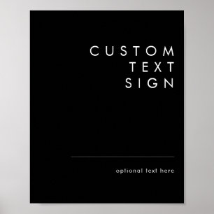 Modern Minimalist Black Cards and Gifts Custom Poster