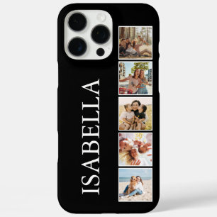 Modern Minimalist Black Custom Photo Monogram iPhone 16 Pro Max Case
