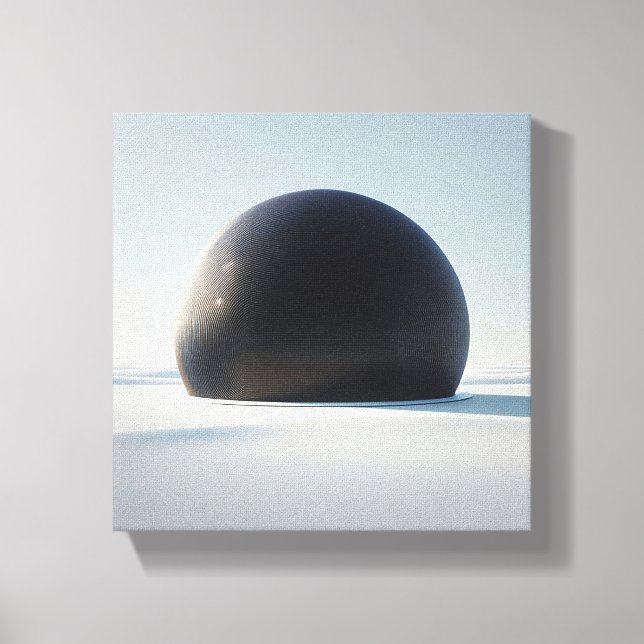 Modern Minimalist Black Dome Art - Abstract Futuri Canvas Print (Front)