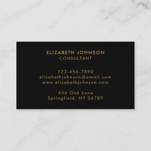 Modern Minimalist Black & Gold Company Logo Business Card