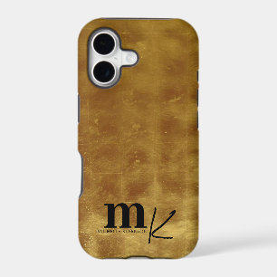 Modern Minimalist Black Gold Foil Monogram