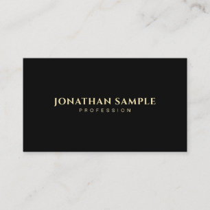 Modern Minimalist Black Gold Professional Elegant Business Card