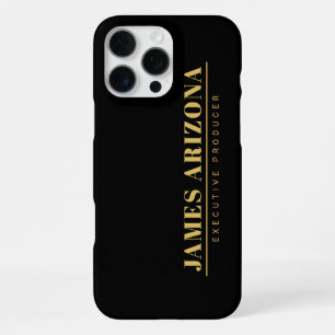 Modern Minimalist Black Gold Professional Trendy iPhone 16 Pro Max Case
