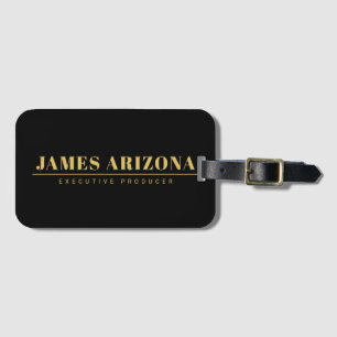 Modern Minimalist Black Gold Professional Trendy Luggage Tag