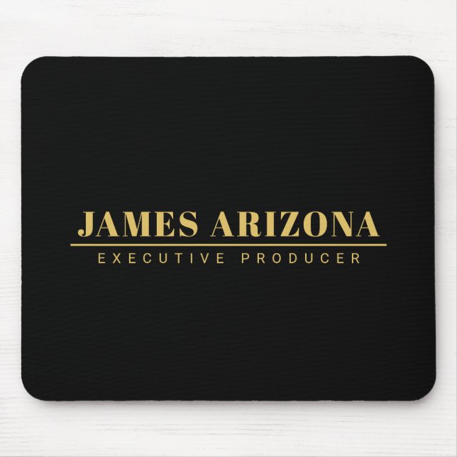 Modern Minimalist Black Gold Professional Trendy Mouse Pad (Front)