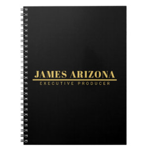 Modern Minimalist Black Gold Professional Trendy Notebook