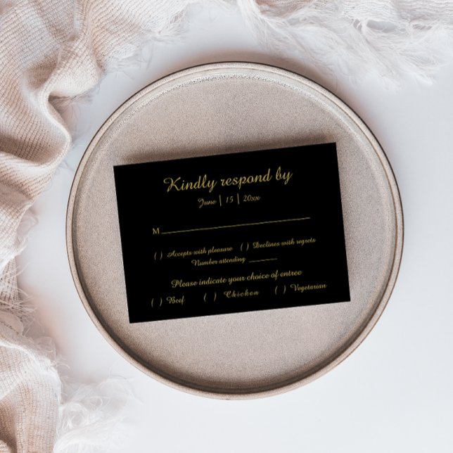 Modern Minimalist | Black Gold Response Card (Creator Uploaded)