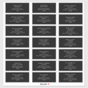 Modern Minimalist Black Guest Address labels