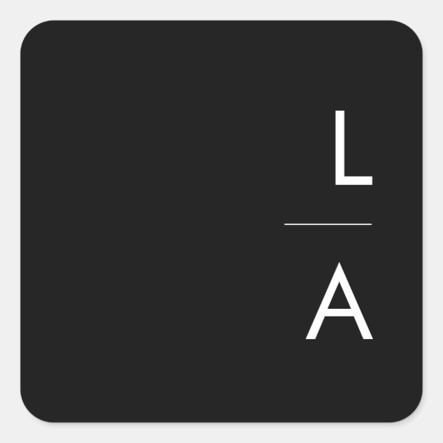 Modern Minimalist | Black Monogram Envelope Seals (Front)