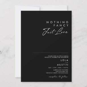 Modern Minimalist   Black Nothing Fancy Wedding Invitation