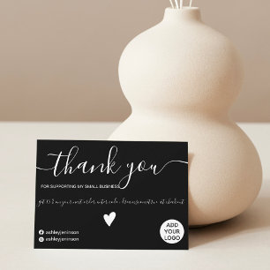 Modern minimalist black on white order thank you