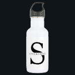Modern Minimalist Black Personalised Name 532 Ml Water Bottle<br><div class="desc">Modern Minimalist Black Personalised Name</div>