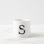 Modern Minimalist Black Personalised Name Espresso Cup<br><div class="desc">Modern Minimalist Black Personalised Name</div>