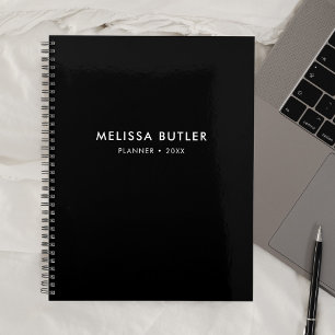 Modern Minimalist Black Planner