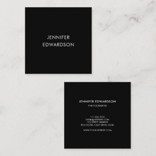 Modern minimalist black professional square business card