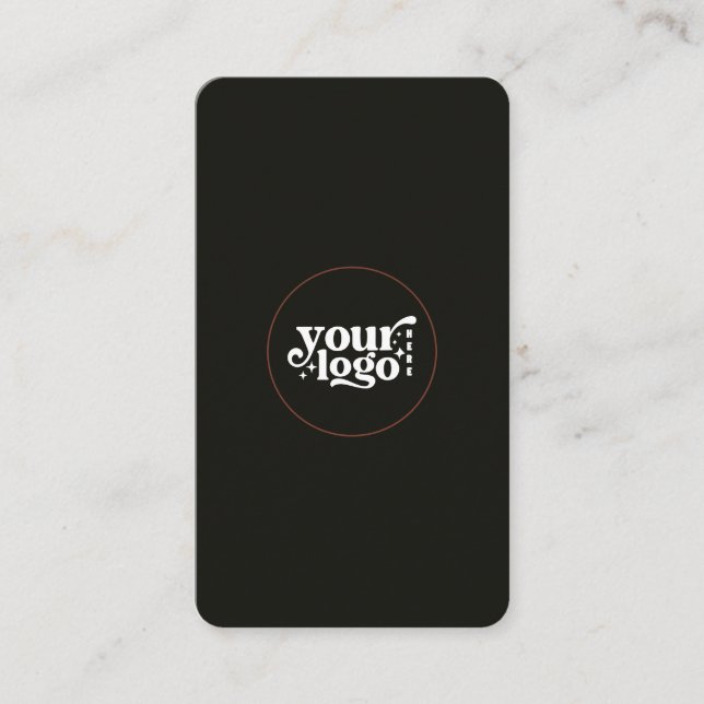 Modern Minimalist Black QR Code Business Card (Front)