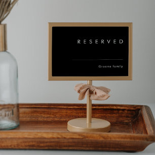 Modern Minimalist   Black Reserved Sign