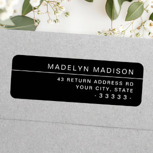 Modern minimalist black return address
