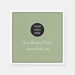 Modern Minimalist Black Sage Business logo Modern Napkin