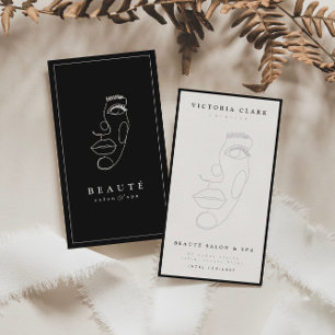 Modern Minimalist Black Salon & Spa Business Card