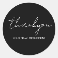 Modern Minimalist Black Script Thank You