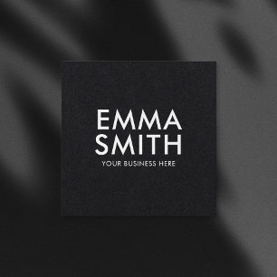 Modern Minimalist Black Square Business Card