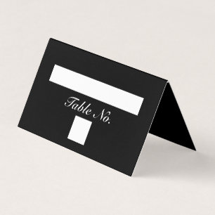 Modern Minimalist Black Table Number and Name Card