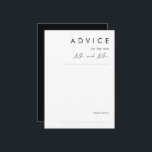 Modern Minimalist | Black Wedding Advice Card<br><div class="desc">This modern minimalist | black wedding advice card is perfect for your classy boho wedding. Its simple, unique abstract design accompanied by a contemporary minimal script and a black and white colour palette gives this product a feel of elegant formal luxury while staying simplistic, chic bohemian. Keep it as is,...</div>