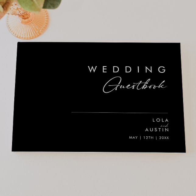 Modern Minimalist | Black Wedding Guest Book (Creator Uploaded)