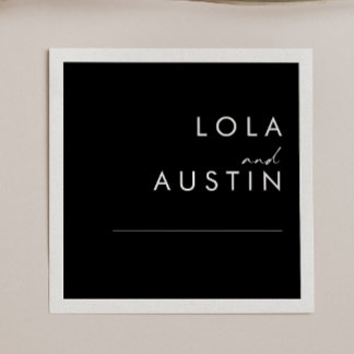 Modern Minimalist | Black Wedding Napkins