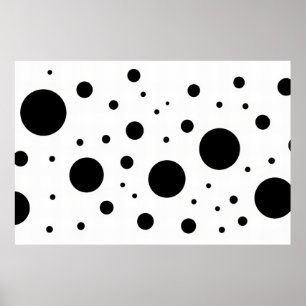 Modern Minimalist Black White Abstract Circle Poster