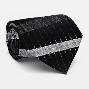 Modern Minimalist Black & White Barcode Stripe  Tie